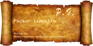 Pecker Izabella névjegykártya